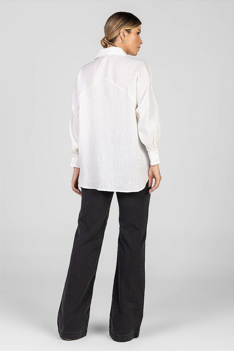 Camisa Linho Off White - Sofia