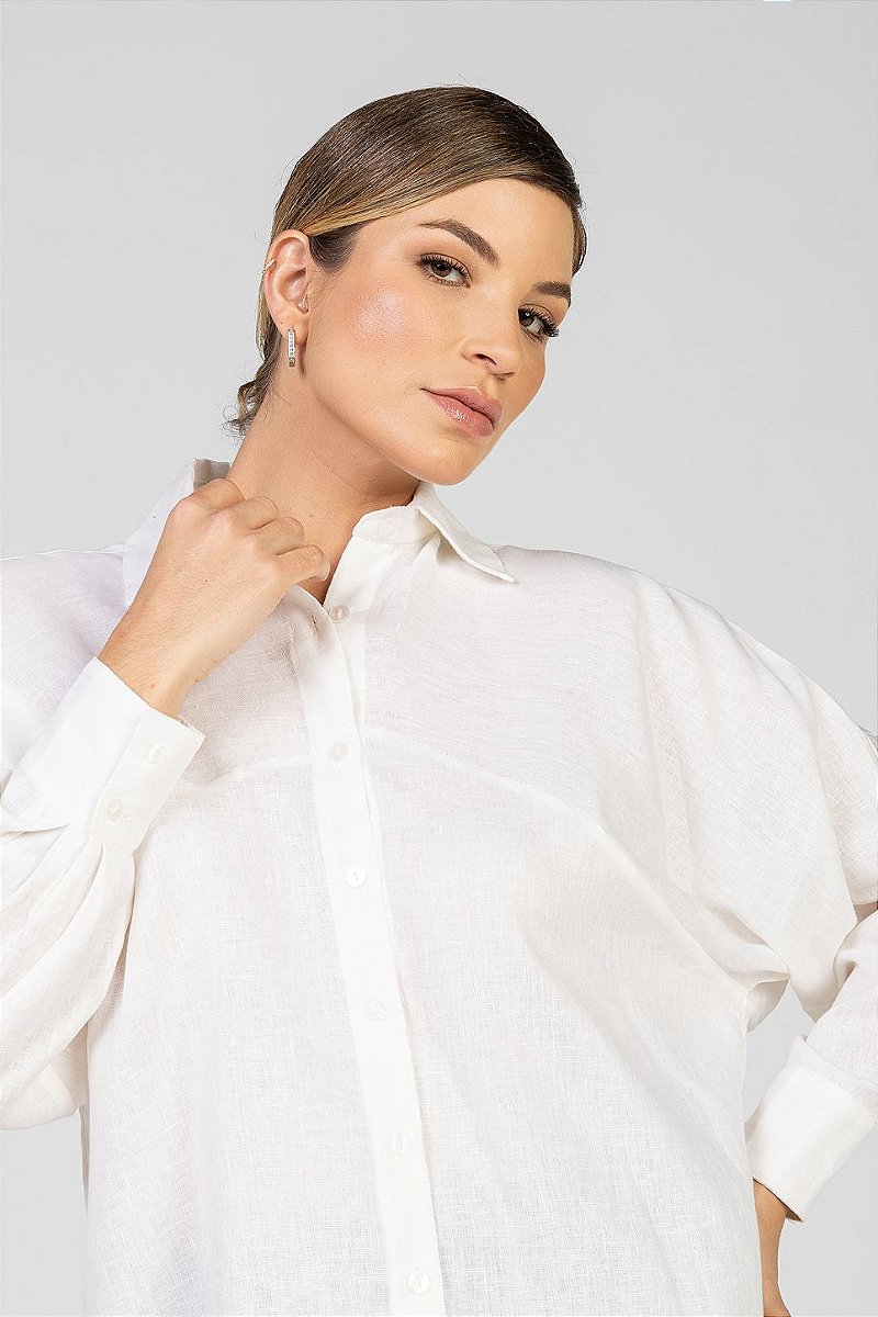 Camisa Linho Off White - Sofia