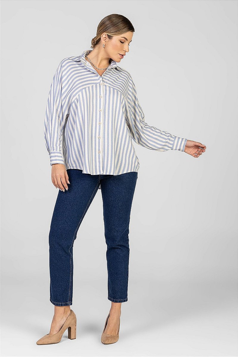 Camisa Listrada Azul - Lis