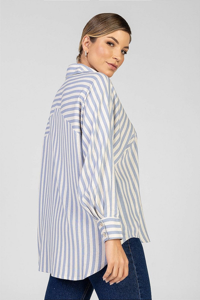 Camisa Listrada Azul - Lis