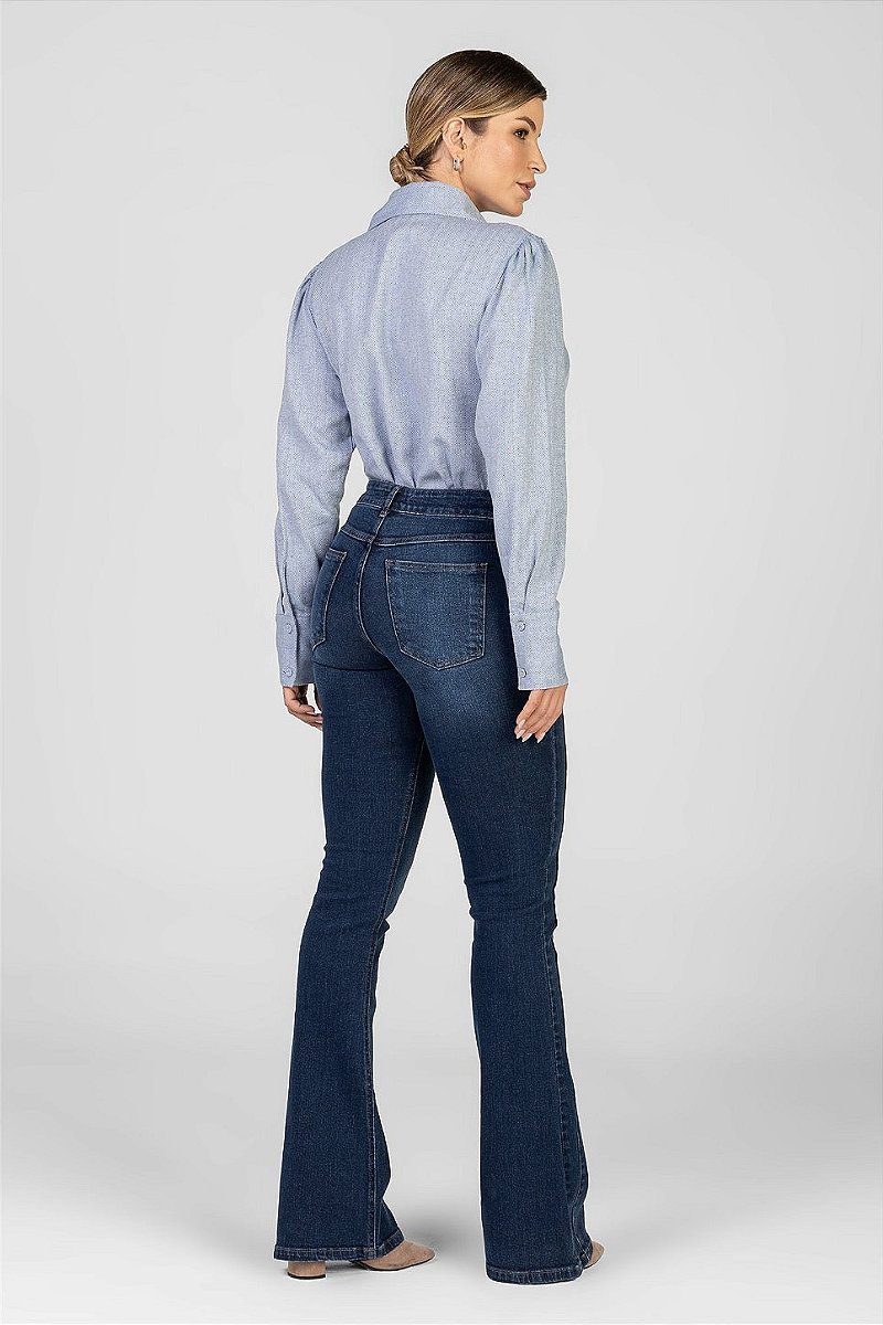 Camisa Escama de Peixe Azul - Ana