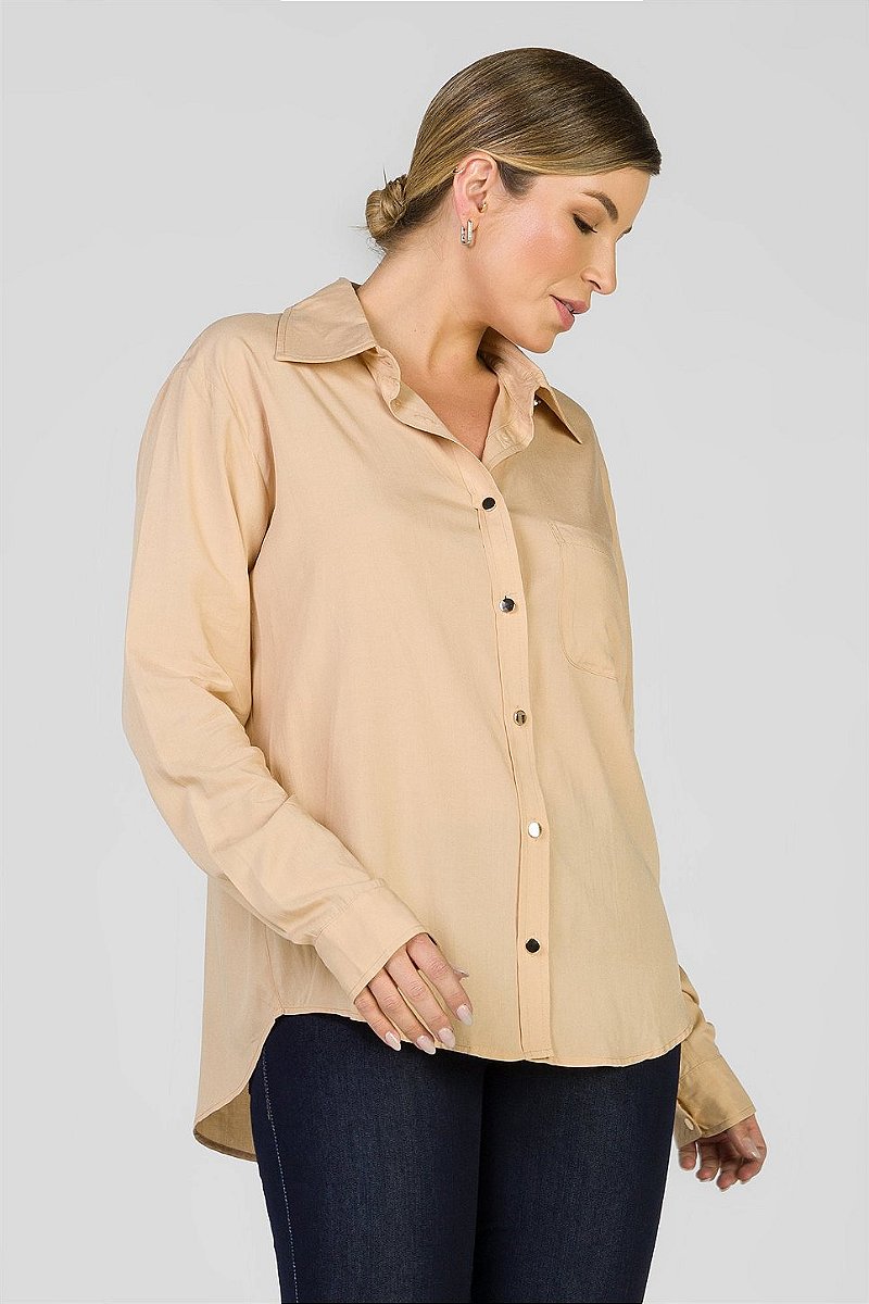 Camisa Lisa Bege - Thais