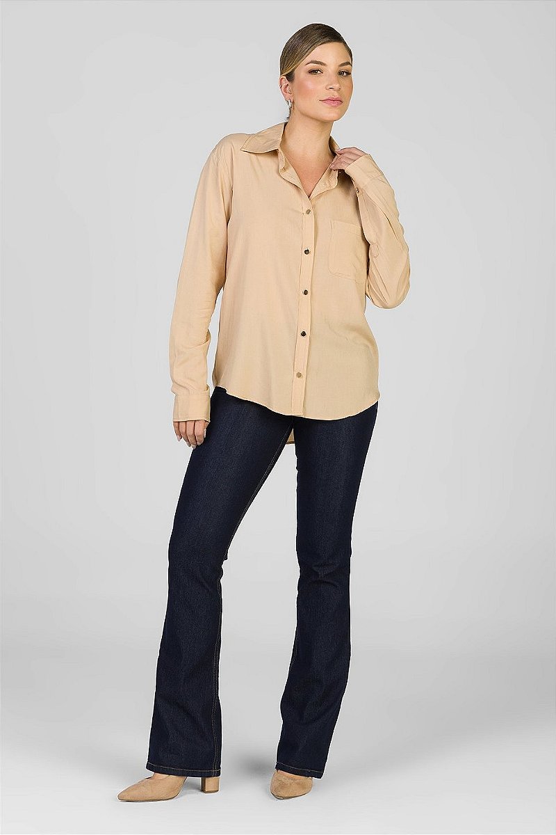Camisa Lisa Bege - Thais