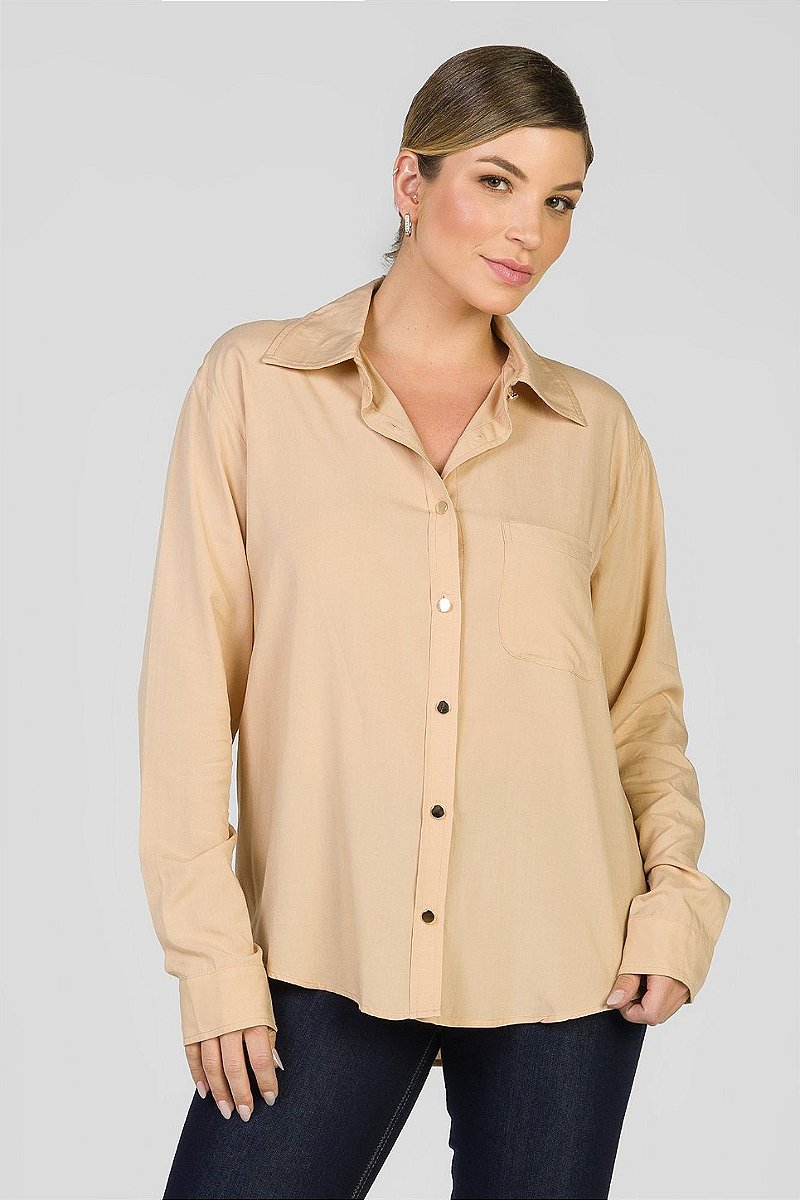 Camisa Lisa Bege - Thais