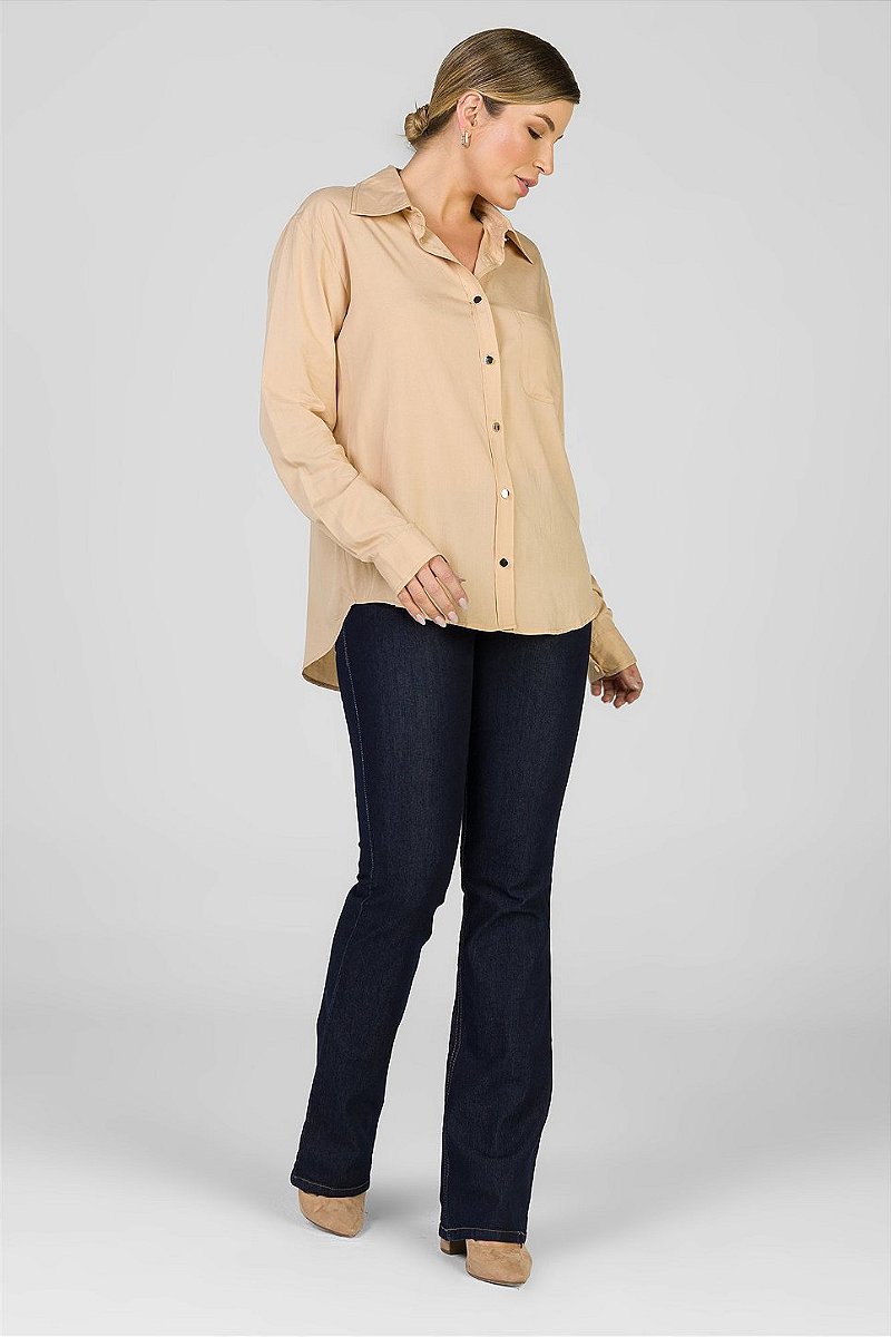 Camisa Lisa Bege - Thais