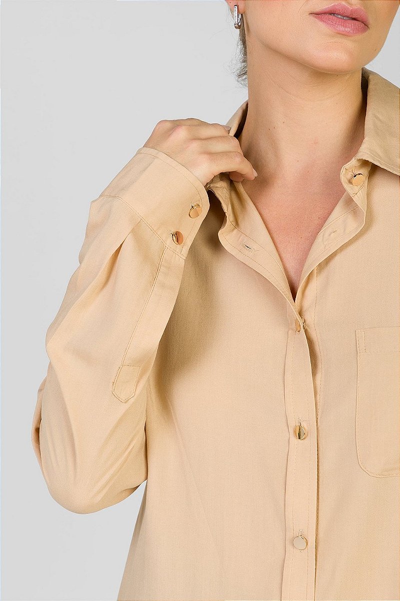 Camisa Lisa Bege - Thais