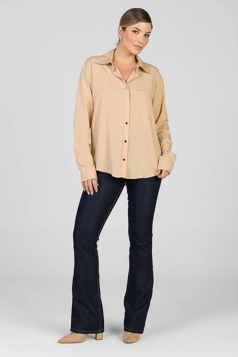 Camisa Lisa Bege - Thais