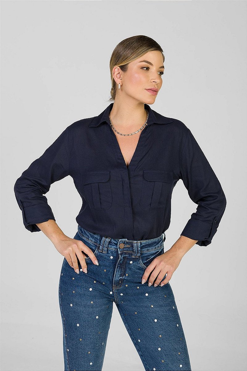 Camisa Azul - Marina
