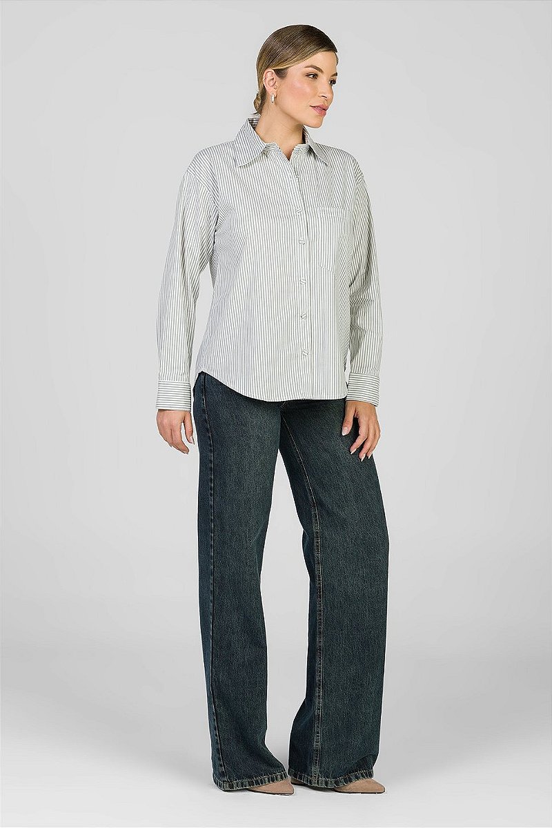 Camisa Listrada Verde - Milena