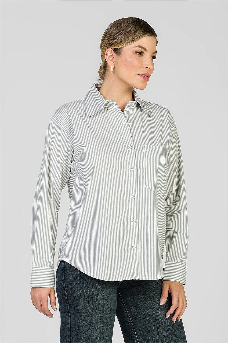 Camisa Listrada Verde - Milena