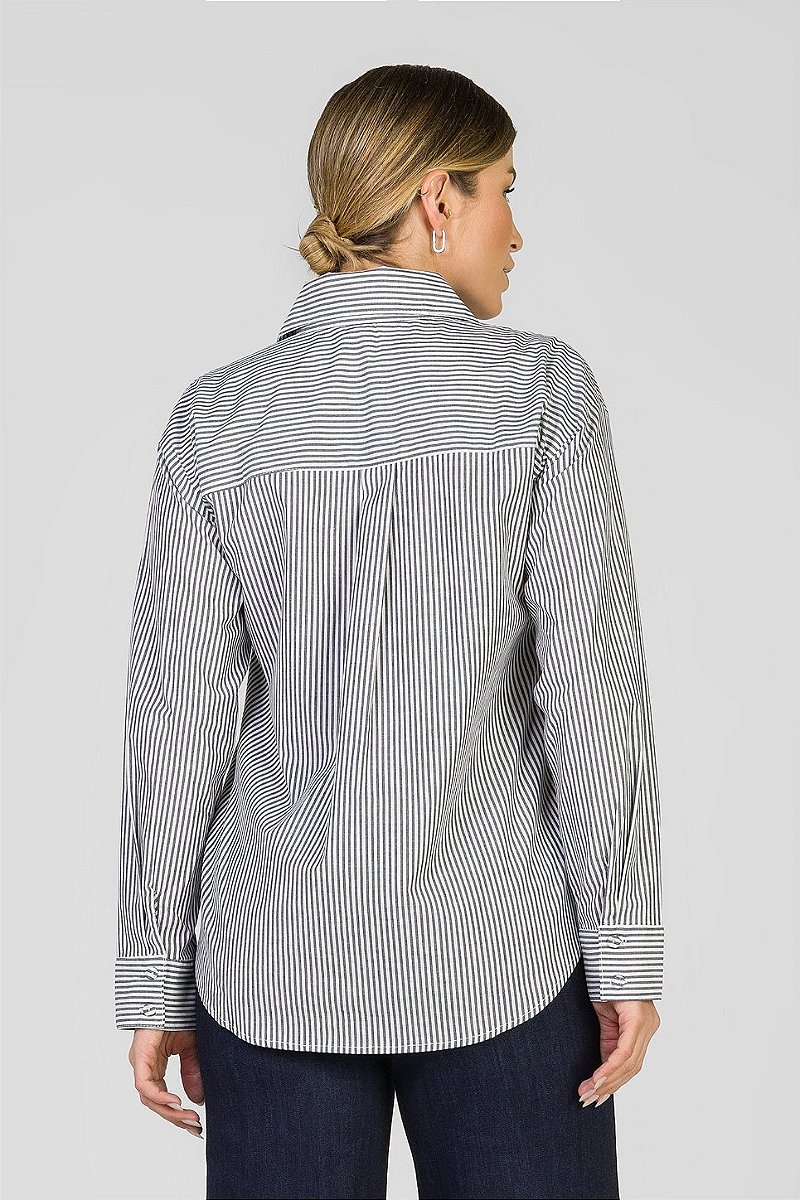 Camisa Listrada Preta - Isabela