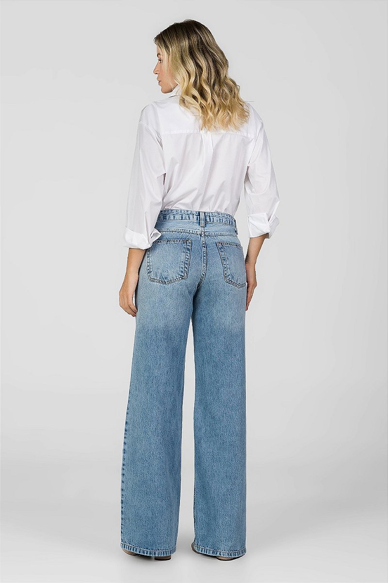 Calça Wide Leg Jeans - Tampa