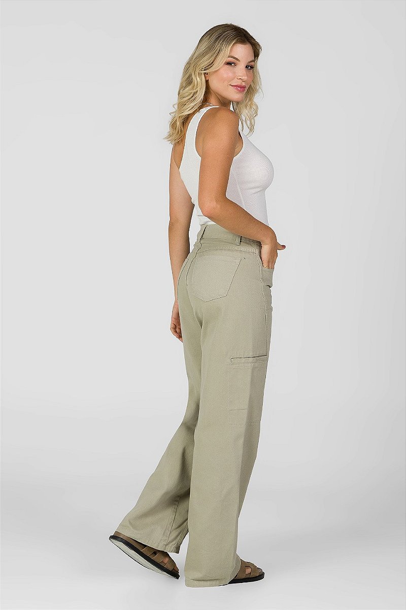 Calça Pantalona Sarja Cinza - Arkansas