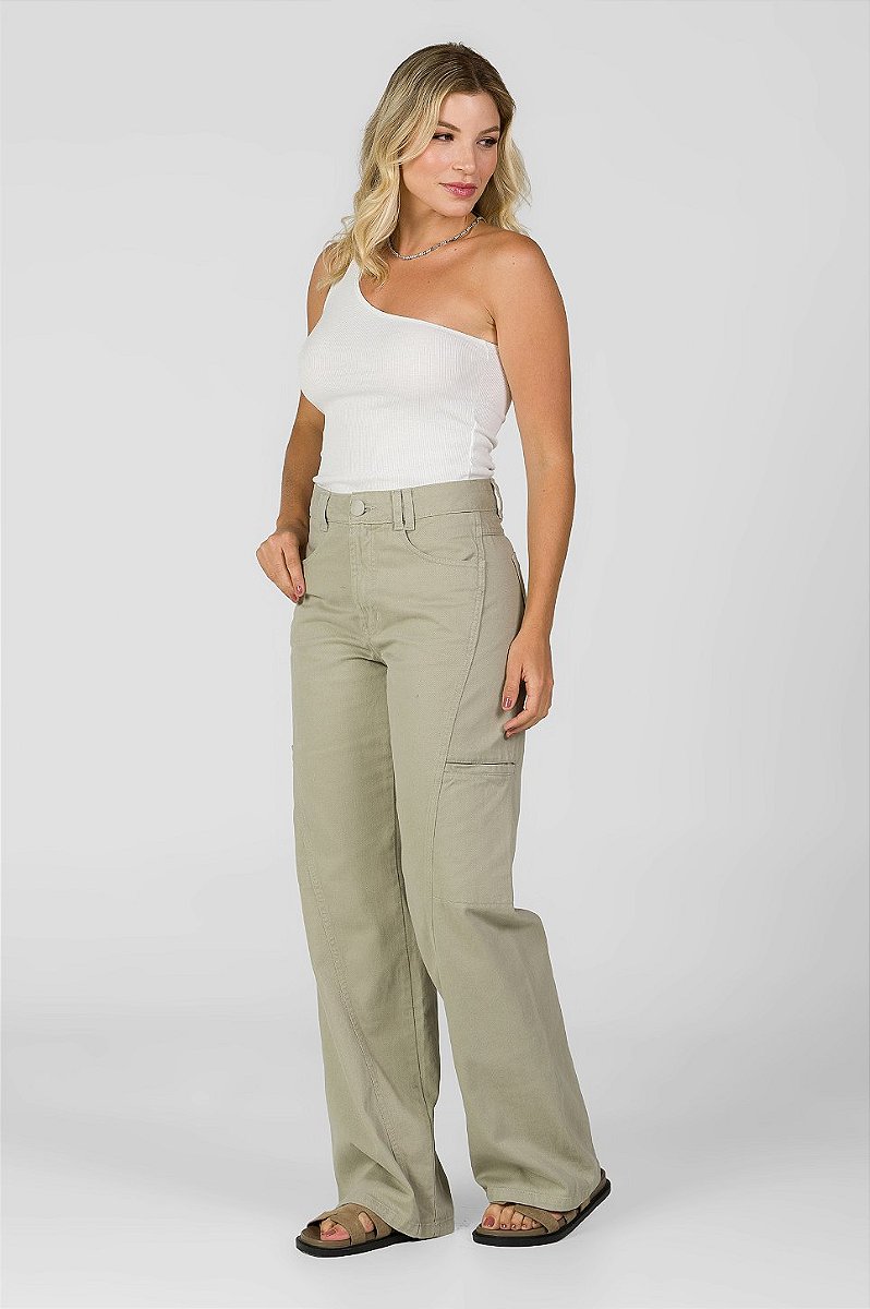 Calça Pantalona Sarja Cinza - Arkansas