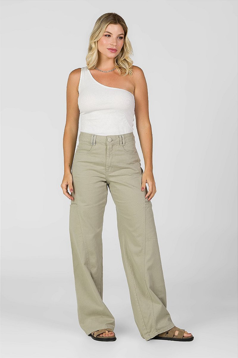 Calça Pantalona Sarja Cinza - Arkansas