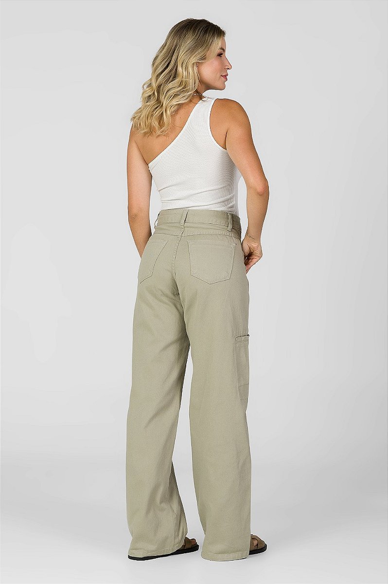 Calça Pantalona Sarja Cinza - Arkansas
