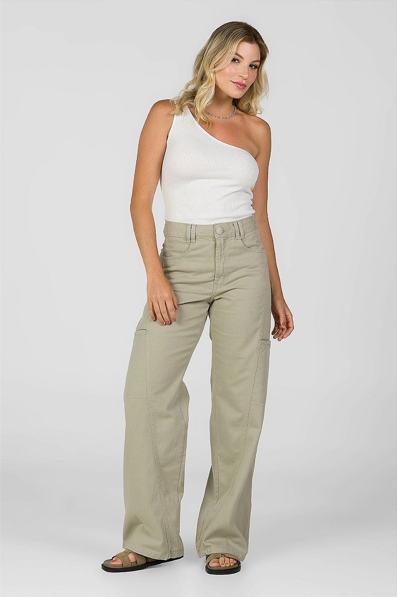 Calça Pantalona Sarja Cinza - Arkansas