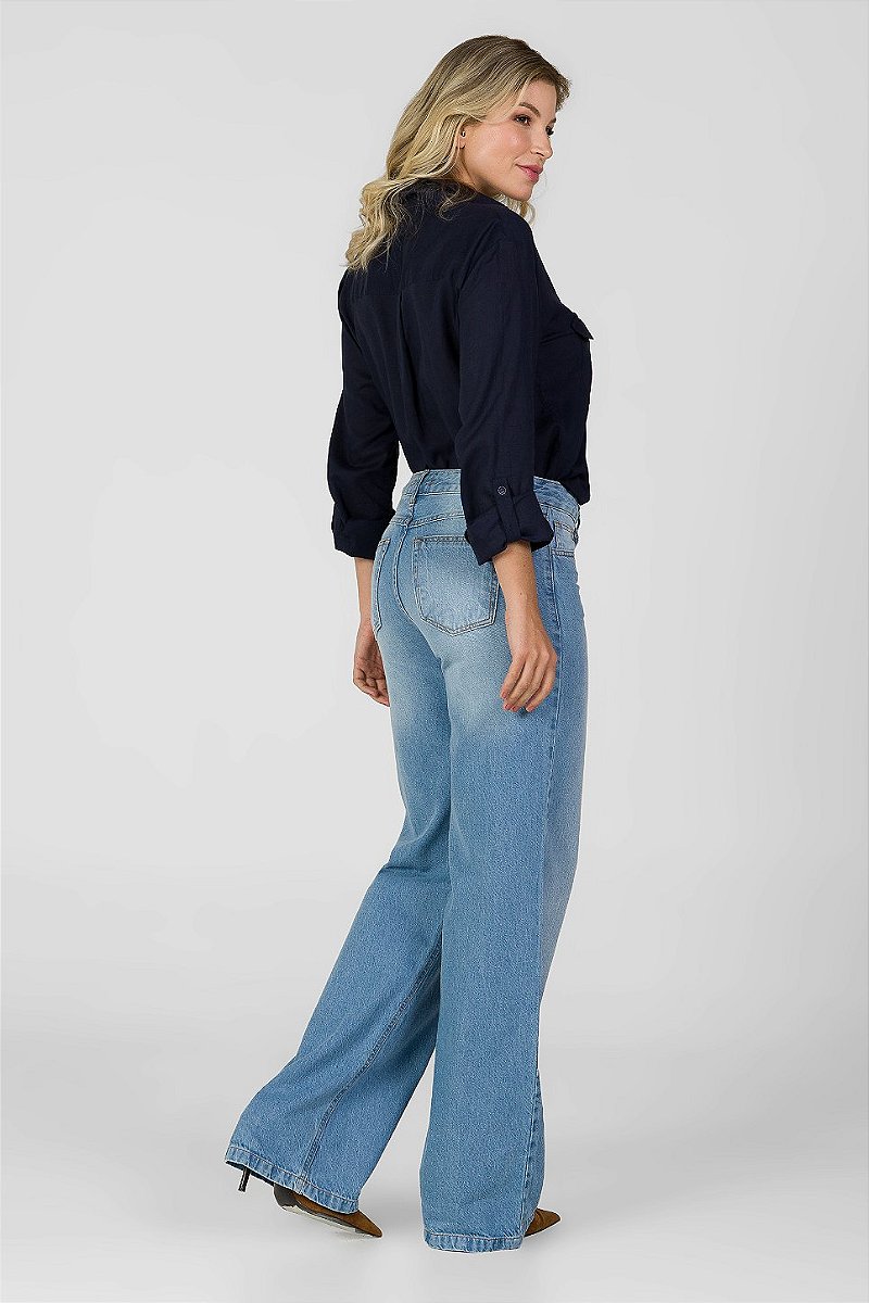 Calça Wide Leg Jeans - Honolulu