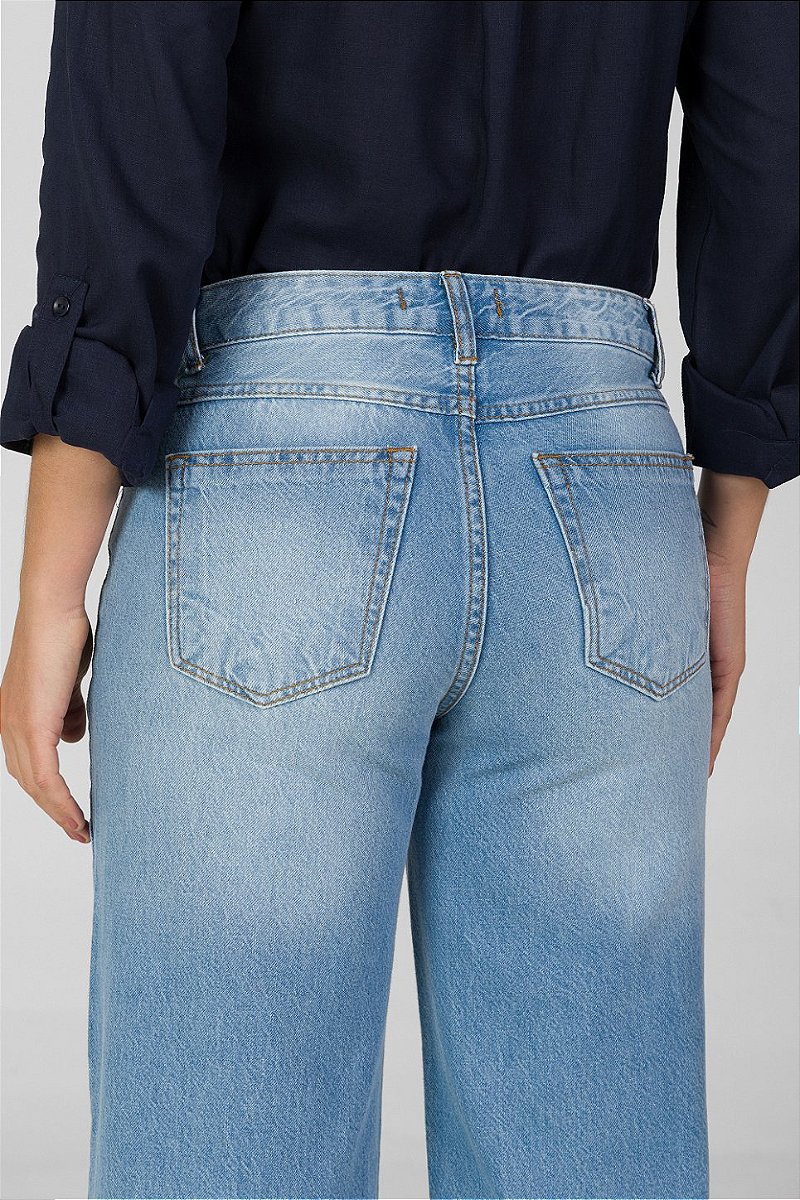 Calça Wide Leg Jeans - Honolulu