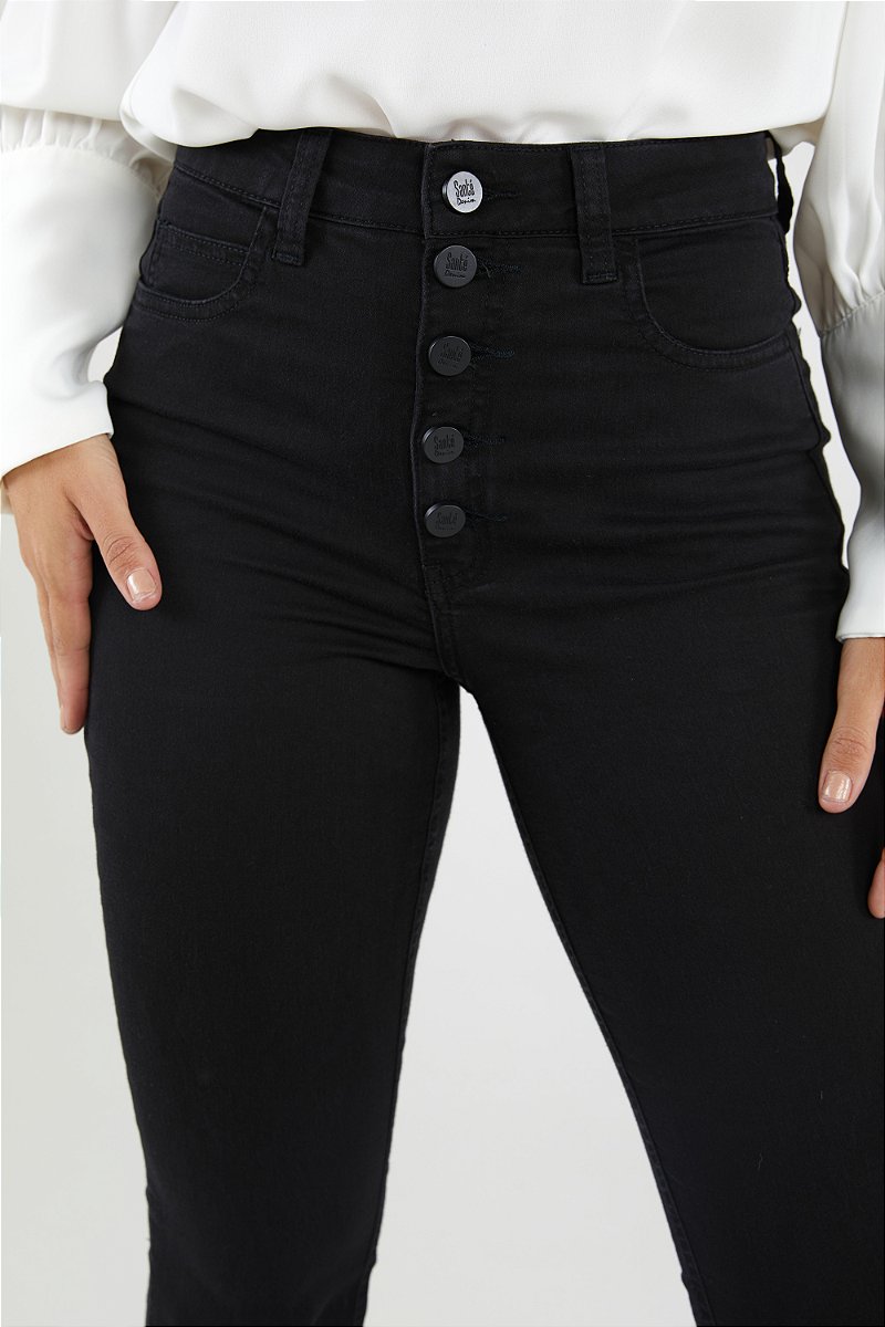 Calça Jeans Flare Preta - Montería
