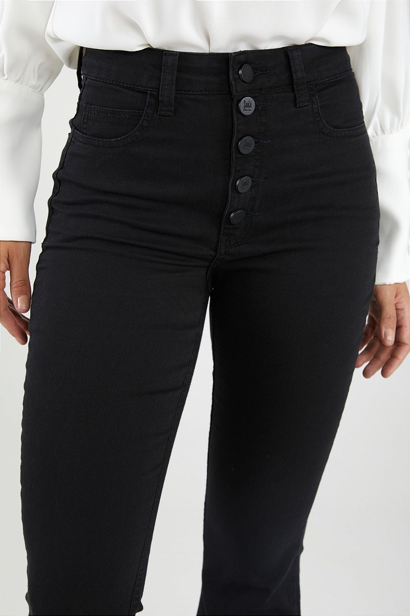 Calça Jeans Flare Preta - Montería