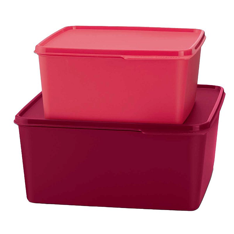 Kit Tupperware Basic Line 2,5 litros + 5 litros Vermelha 2 peças