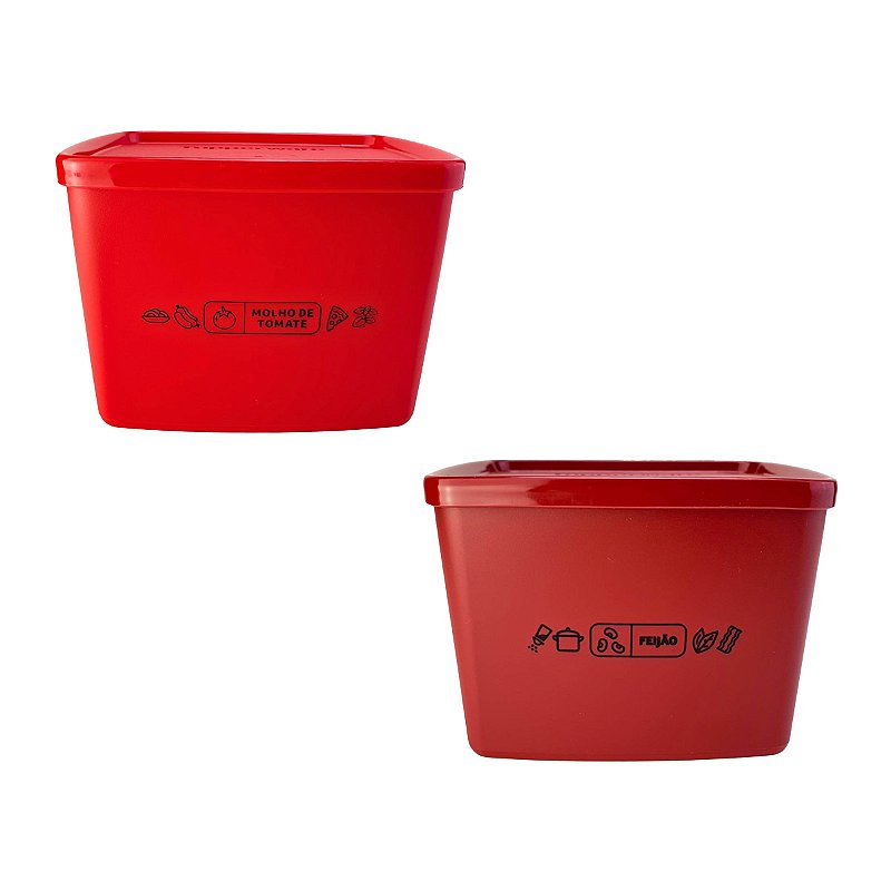 Kit Tupperware Jeitoso Mix Feijão e Molho de Tomate 800ml 2 peças