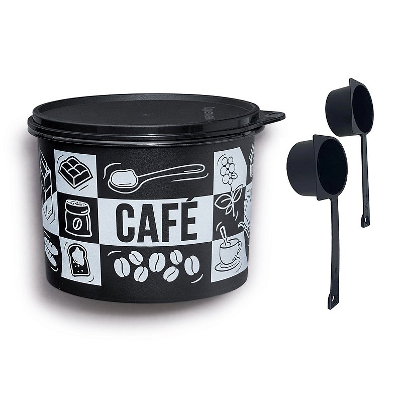 Kit Tupperware Caixa Café Pop Box PB 700g + Medidor de Café kit 3