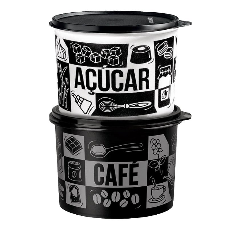 Kit Tupperware Café Açúcar Caixa Pop Box PB 2 peças - Comprar