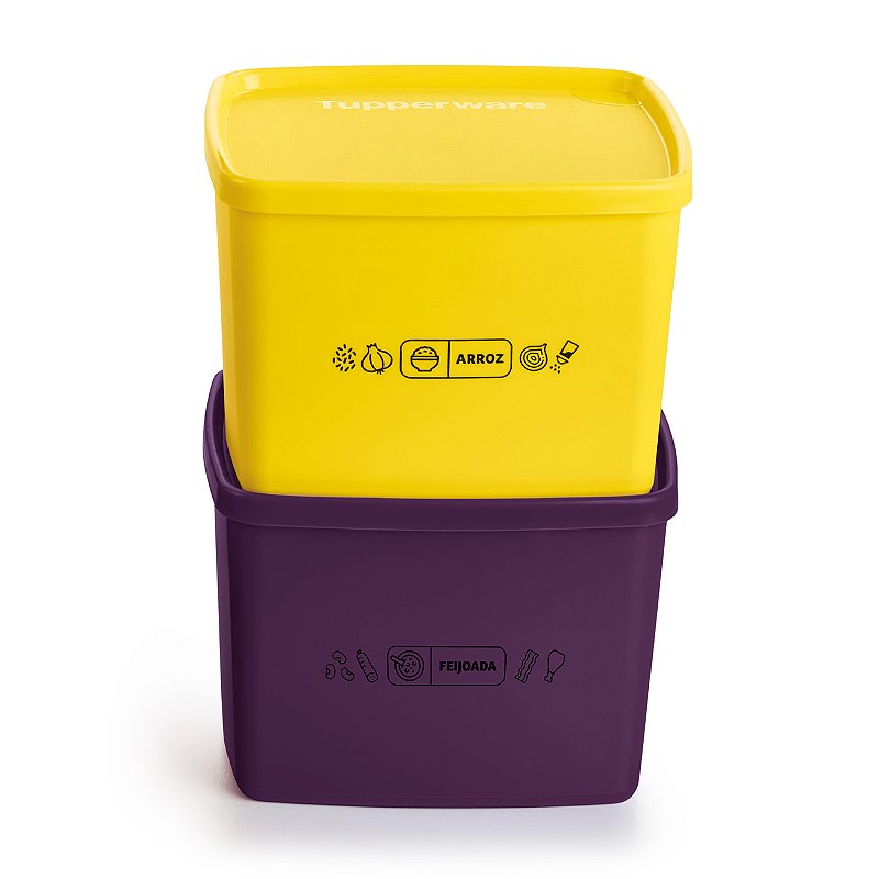 Kit Tupperware Jeitoso Mix 800ml 2 peças Arroz + Feijoada