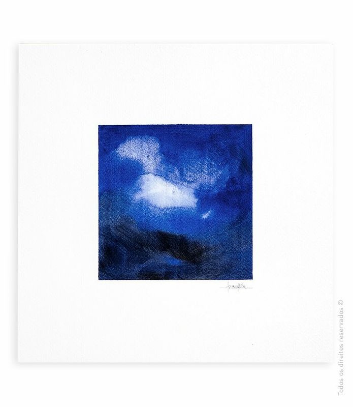 Quadro Azul nº 3, pintura acrílica sobre papel