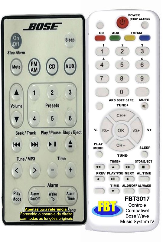 Controle Remoto Compatível Bose Wave Music System IV FBT3017 - FBT