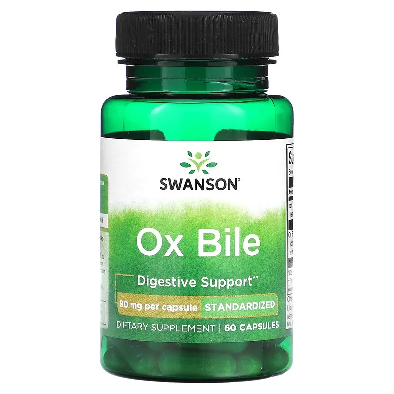 Swanson Ox Bile, Bile de Boi 90 mg 60 Cápsulas Labravia