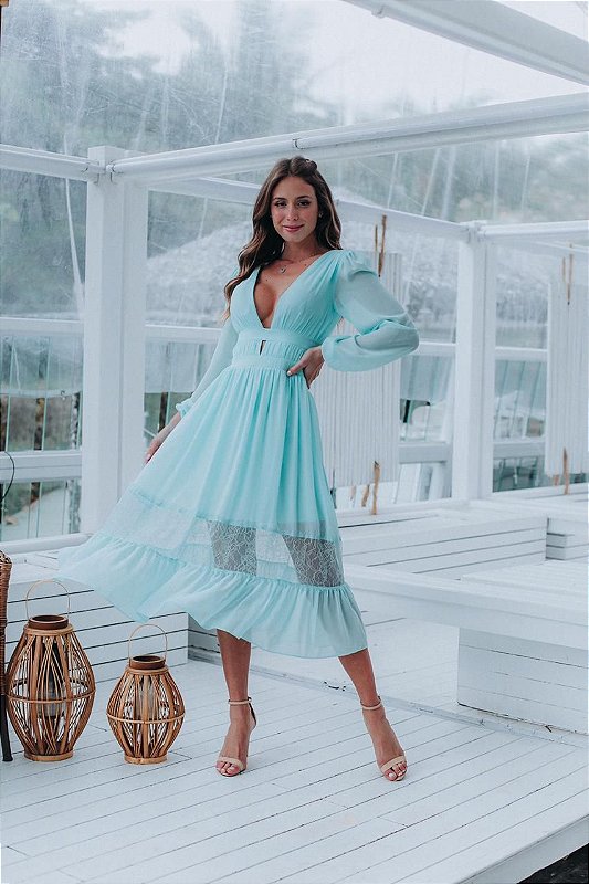 De Dia Vestido Midi Social Para Casamento Vestido De Festa Midi