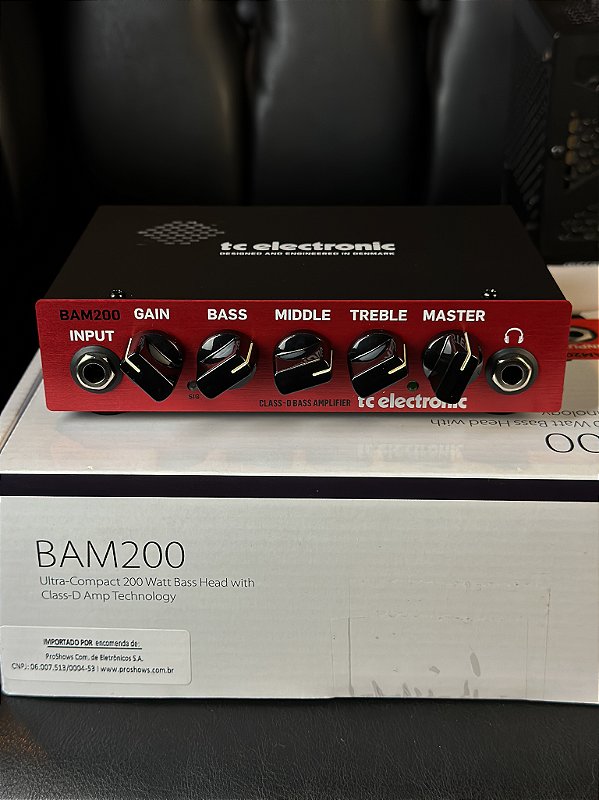 CABECOTE DE CONTRABAIXO 200W TC ELECTRONIC BAM 200 - Crunch Music