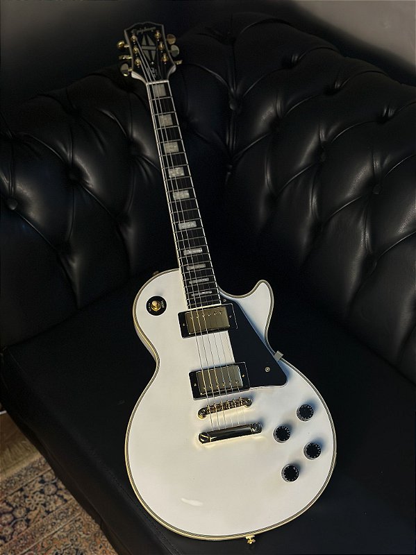 GUITARRA EPIPHONE LES PAUL CUSTOM - ALPINE WHITE - COM CAPTADORES