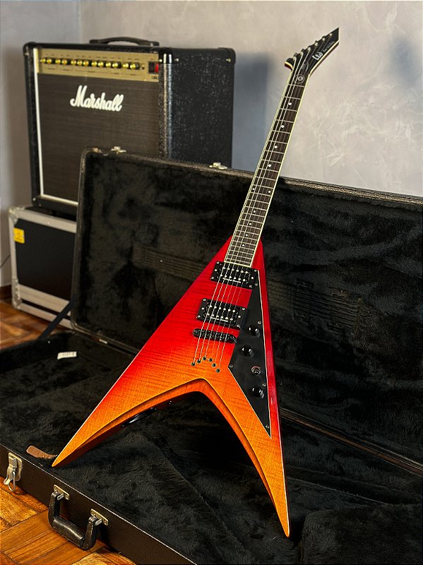 Guitarra Dave Mustaine Ltd Dv8-r Se - Tequila Sunrise - Flying V