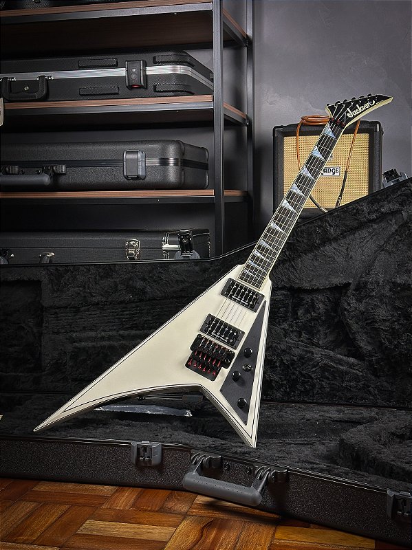 Jackson Custom Shop RR1 Randy Rhoads Snow White Pin Striped