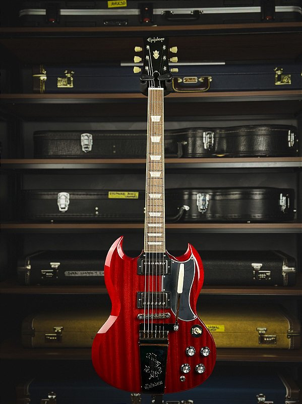 GUITARRA EPIPHONE SG ST 61 MAESTRO VIBROLA - VINTAGE CHERRY