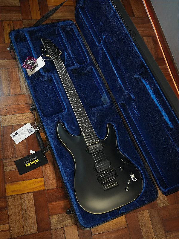 Guitarra Schecter C-1 Fr S Sls Elite Evil Twin Satin Black - Case