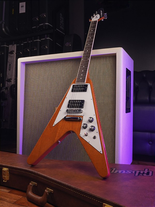 Guitarra Gibson Flying V 70s - Antique Natural - Crunch Music