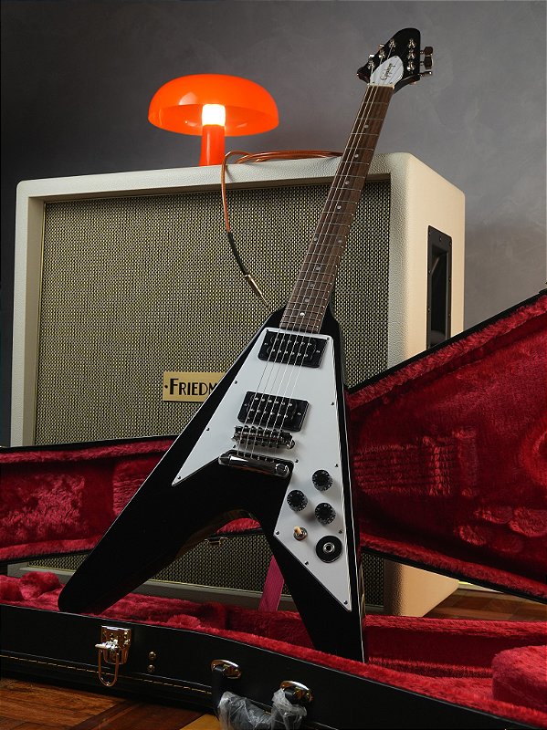 Guitarra Epiphone Flying V 1959 Kirk Hammett Case - Ebony - Crunch