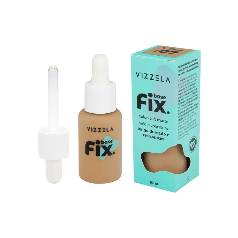Base Fix Fluida Soft Matte Cor 07 - Cobertura perfeita e