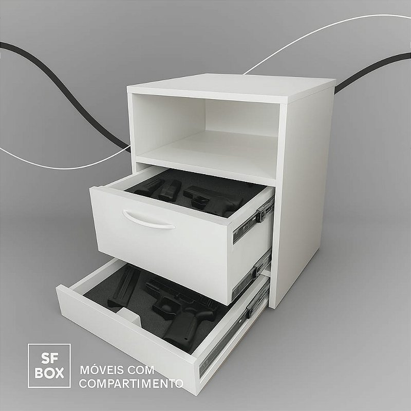 Mesa de cabeceira Sfbox com 2 compartimentos