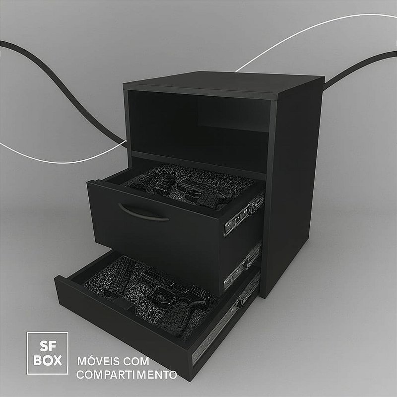 Mesa de cabeceira Sfbox com 2 compartimentos