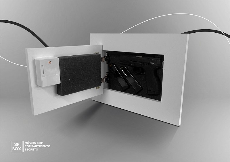 Porta Retrato com Compartimento Secreto em MDF Branco SFBOX