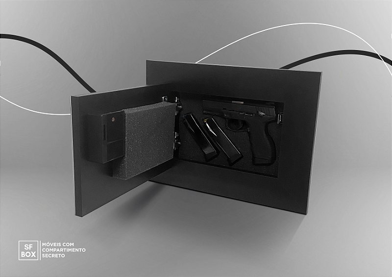 Porta Retrato com Compartimento Secreto em MDF Preto SFBOX