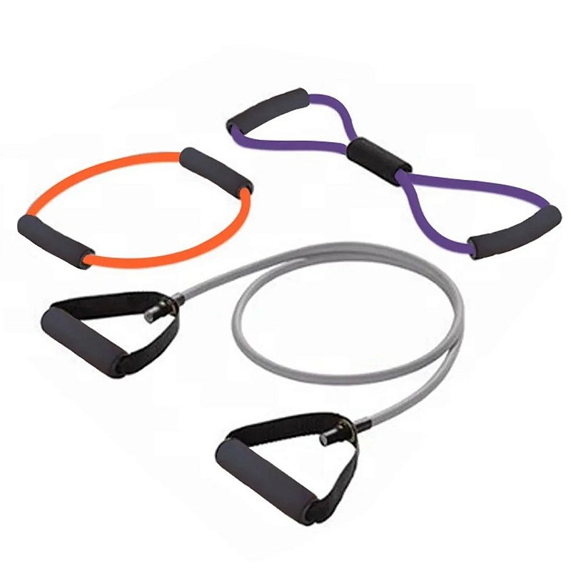 Kit Extensores Elásticos Training Set Liveup com 3 Unidades