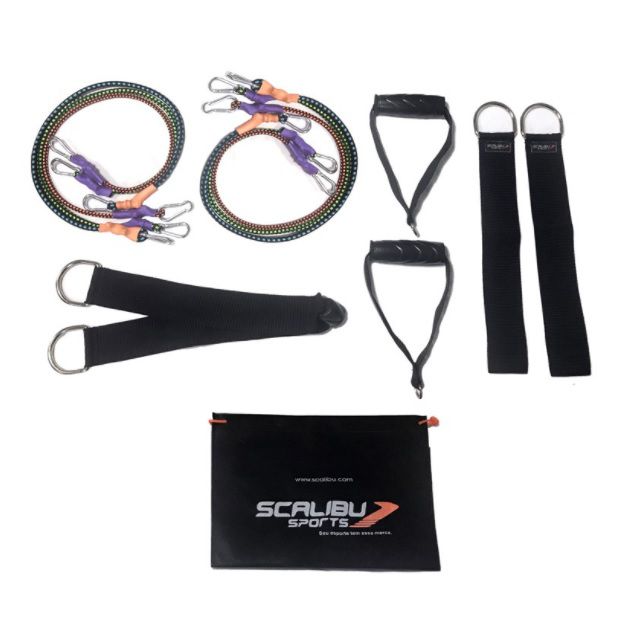 Kit Extensor Elástico 12 Peças Scalibu Sports