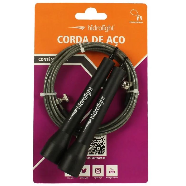 Corda de Pular Speed Aço Hidrolight Funcional e Crossfit